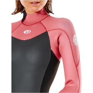 2022 Rip Curl Dames Omega 5/3mm Rug Ritssluiting Wetsuit WSM9UW - Dusty Rose